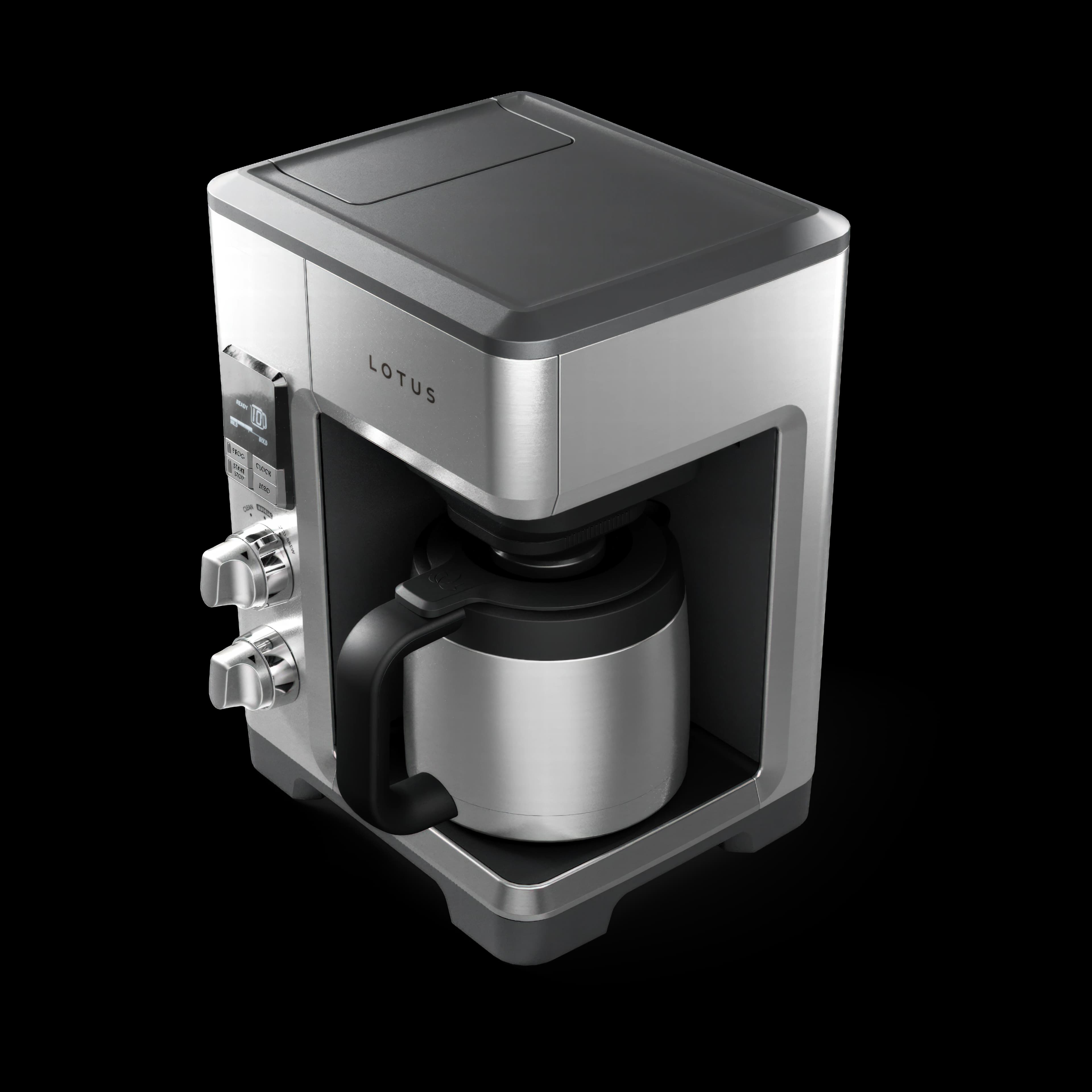 Angled view of the top drip™ coffee maker with grounds scale model ltsgr500