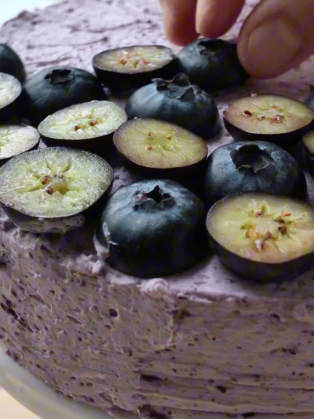 Blueberry Crepe Mille Cake